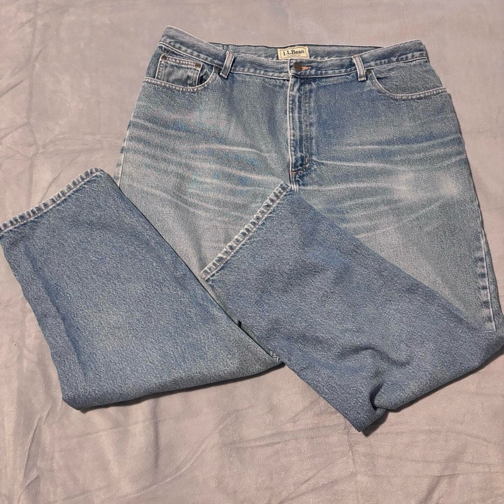 Vintage L.L. Bean denim jeans early 90s tag classic fit size 36 x 38